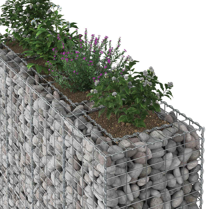 Pat ridicat din gabion 2 pcs Argintiu 170 x 50 x 150 cm - WALTI WALTI