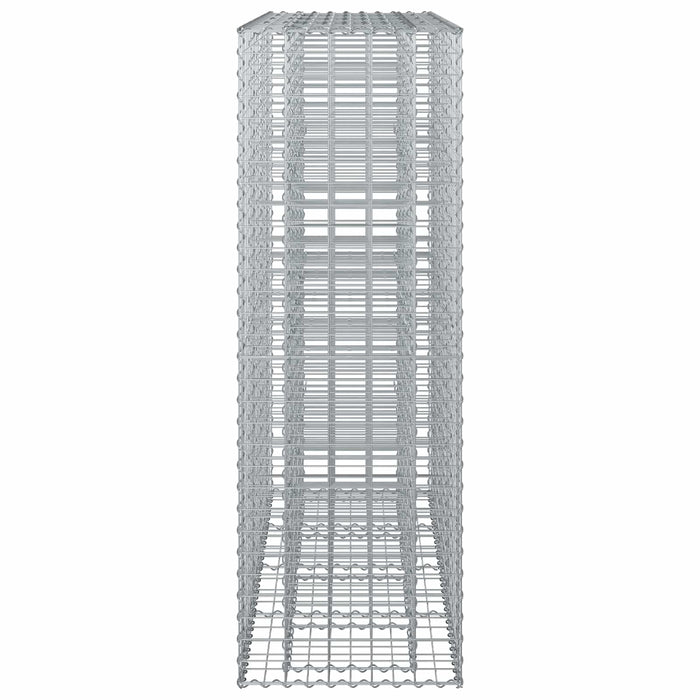 Pat ridicat din gabion 2 pcs Argintiu 170 x 50 x 150 cm - WALTI WALTI