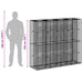 Pat ridicat din gabion 2 pcs Argintiu 170 x 50 x 150 cm - WALTI WALTI