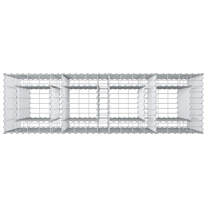 Pat ridicat din gabion 2 pcs Argintiu 170 x 50 x 150 cm - WALTI WALTI