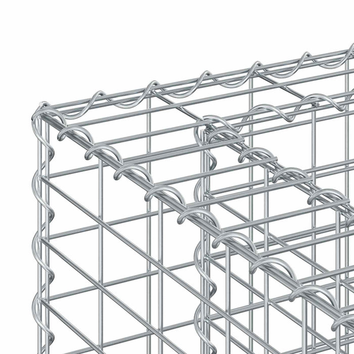 Pat ridicat din gabion 3 pcs Argintiu 250 x 50 x 150 cm - WALTI WALTI
