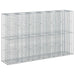 Pat ridicat din gabion 3 pcs Argintiu 250 x 50 x 150 cm - WALTI WALTI