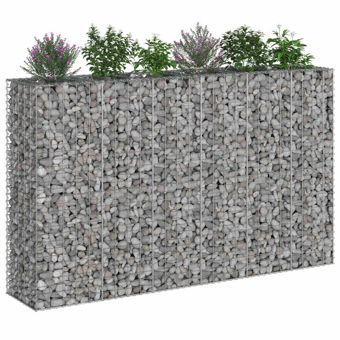 Pat ridicat din gabion 3 pcs Argintiu 250 x 50 x 150 cm - WALTI WALTI