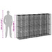 Pat ridicat din gabion 3 pcs Argintiu 250 x 50 x 150 cm - WALTI WALTI