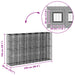 Pat ridicat din gabion 3 pcs Argintiu 250 x 50 x 150 cm - WALTI WALTI