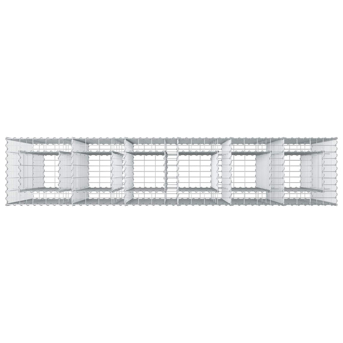 Pat ridicat din gabion 3 pcs Argintiu 250 x 50 x 150 cm - WALTI WALTI