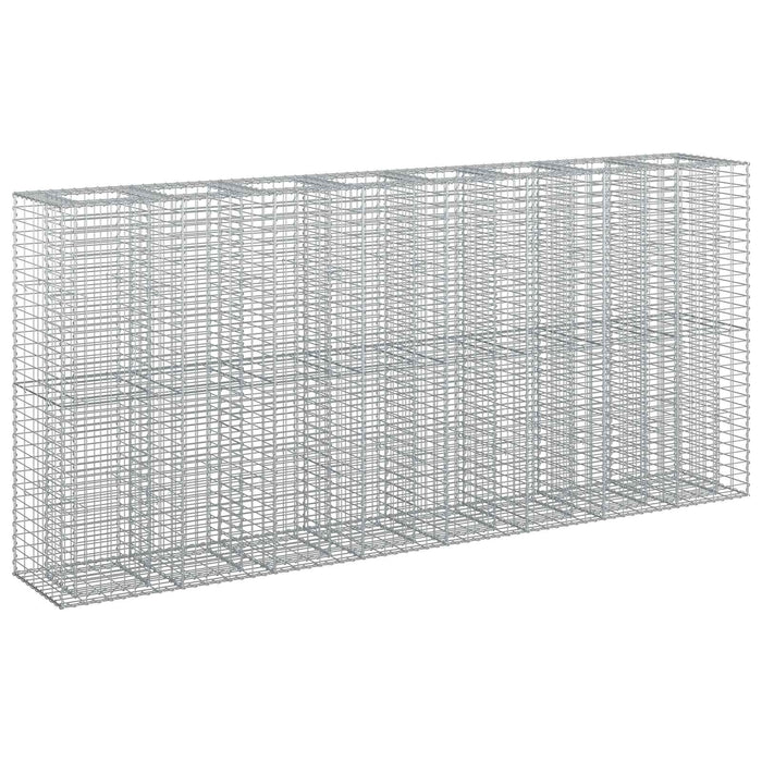 Pat ridicat din gabion 4 pcs Argintiu 330 x 50 x 150 cm - WALTI WALTI