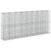 Pat ridicat din gabion 4 pcs Argintiu 330 x 50 x 150 cm - WALTI WALTI