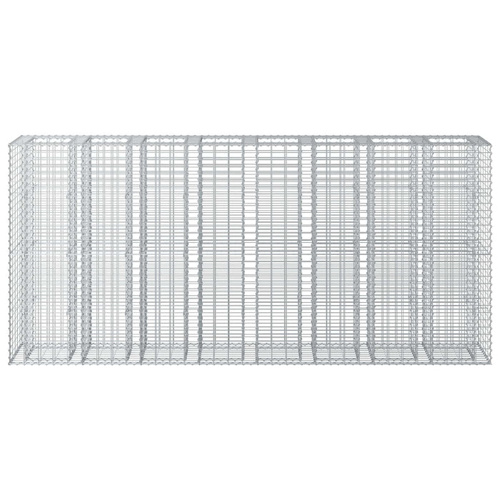 Pat ridicat din gabion 4 pcs Argintiu 330 x 50 x 150 cm - WALTI WALTI