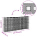 Pat ridicat din gabion 4 pcs Argintiu 330 x 50 x 150 cm - WALTI WALTI