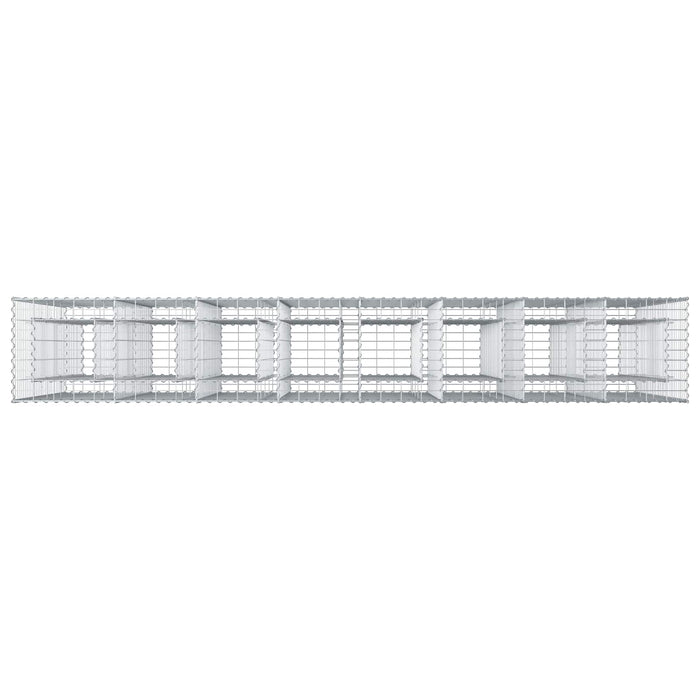 Pat ridicat din gabion 4 pcs Argintiu 330 x 50 x 150 cm - WALTI WALTI