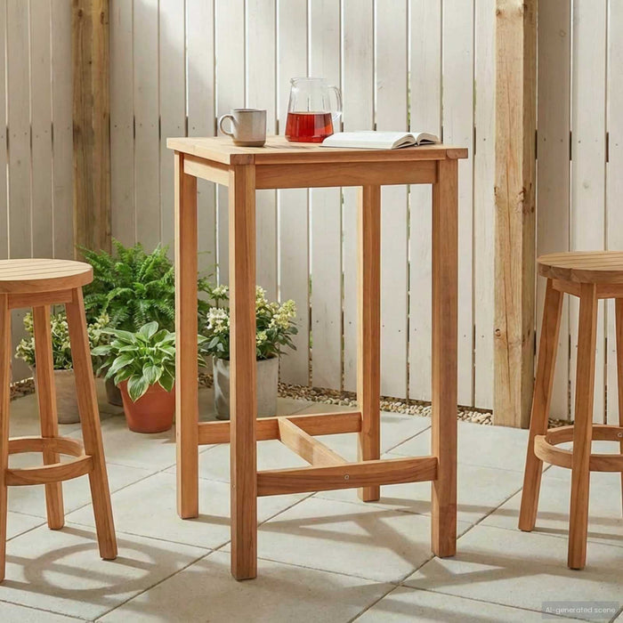 Masă de bar natural 60 x 60 x 105 cm Teak solid WALTI