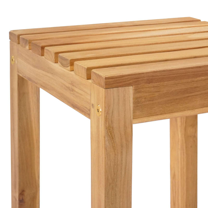 Scaun de bar 2 pcs Maro Lemn solid de tec WALTI