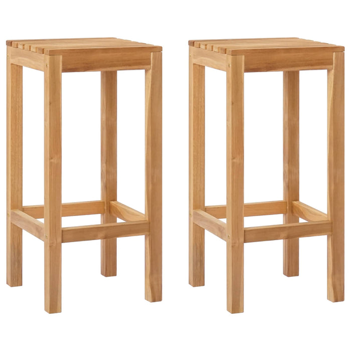 Scaun de bar 2 pcs Maro Lemn solid de tec WALTI