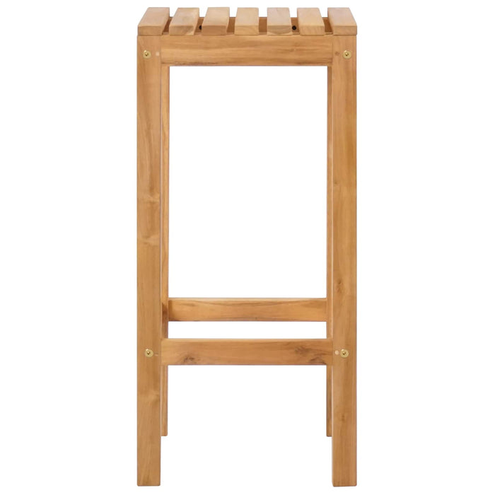 Scaun de bar 2 pcs Maro Lemn solid de tec WALTI