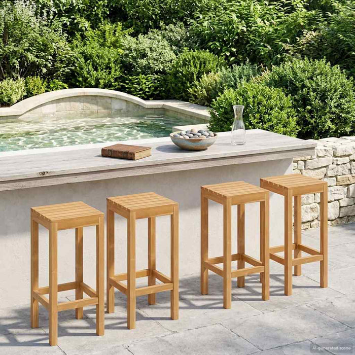 Scaun de bar 4 pcs Maro Lemn solid de tec - WALTI WALTI