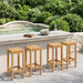 Scaun de bar 4 pcs Maro Lemn solid de tec - WALTI WALTI