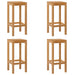 Scaun de bar 4 pcs Maro Lemn solid de tec - WALTI WALTI