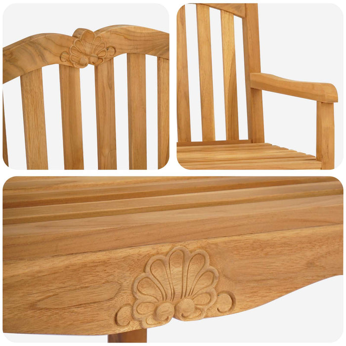 Scaun pentru Grădină 2 pcs natural 58 x 60 x 93 cm - WALTI WALTI