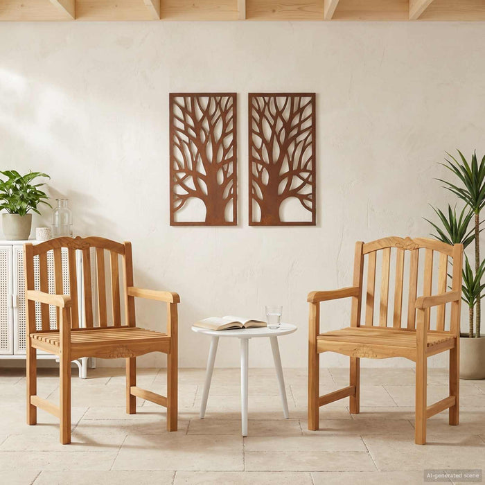 Scaun pentru Grădină 2 pcs natural 58 x 60 x 93 cm - WALTI WALTI