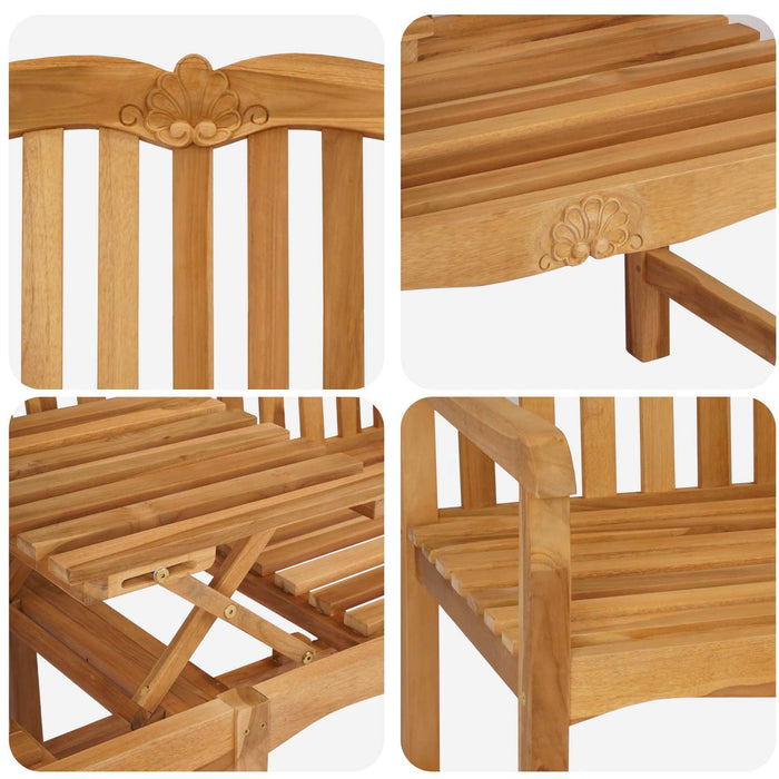 Bancă din lemn sculptată manual cu flori natural - WALTI WALTI