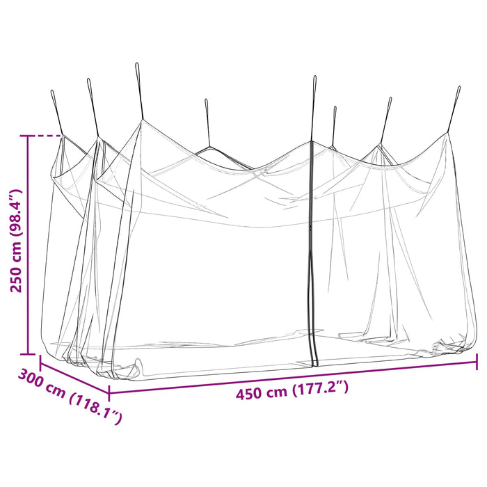 Plasă de țânțari pentru grădină 156 Negru 3 x 4,5 x 2,5 m WALTI