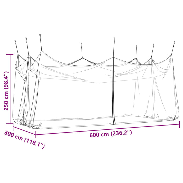 Plasă de țânțari pentru grădină 156 Alb 3 x 6 x 2,5 m Poliester WALTI