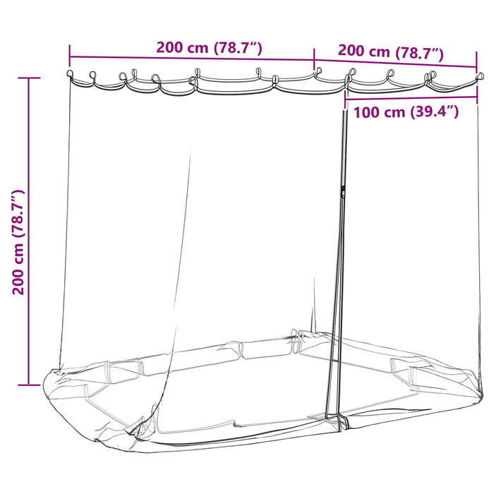 Plasă de țânțari pentru foișor 220 mesh Alb 2 x 2 x 2 m WALTI