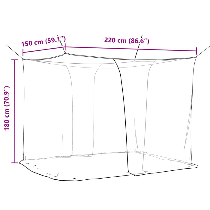 Plasă antiinsecte pentru pat 156 plasă 3 pcs Alb Poliester WALTI