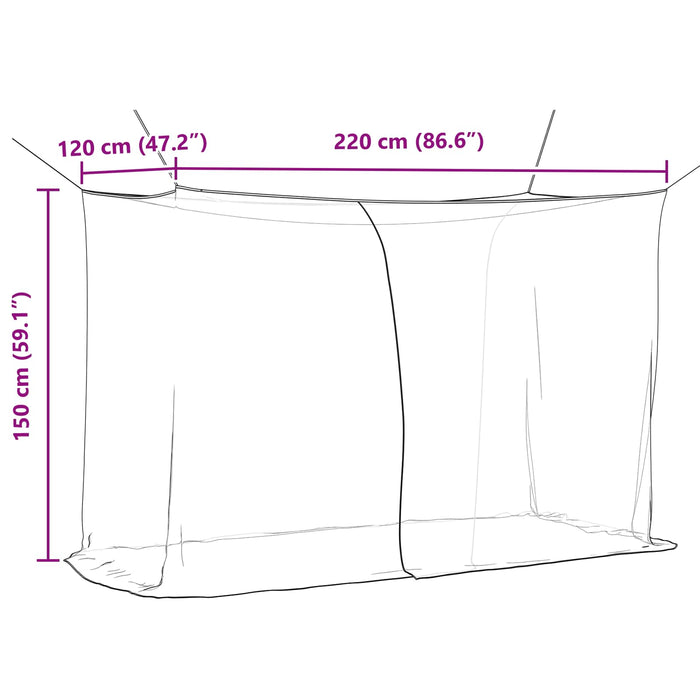 Plasă antiinsecte pentru pat 156 plasă Negru 220 x 120 x 150 cm WALTI