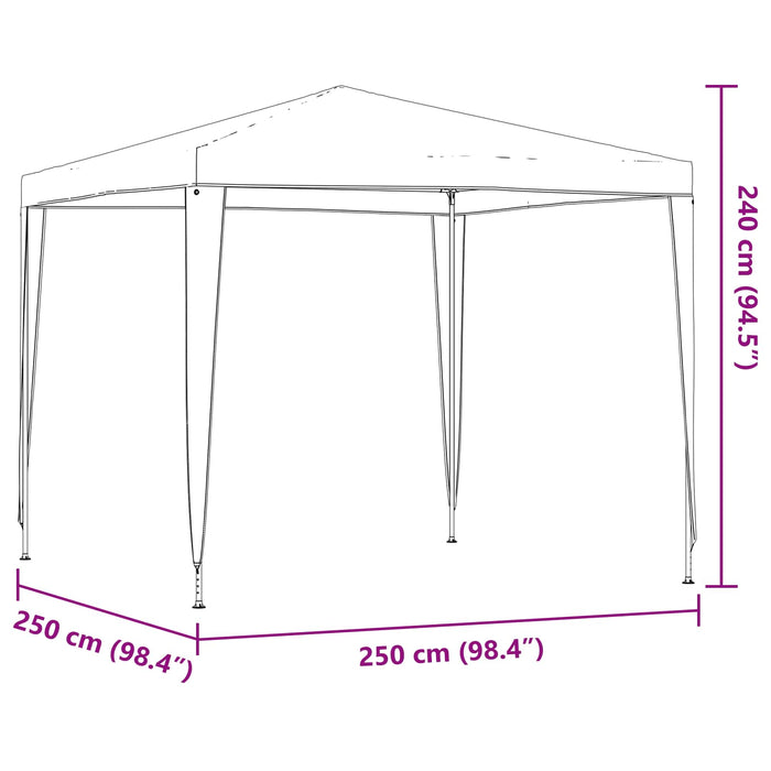 Cort pentru Petreceri 250 x 250 x 240 cm Roșu PE și oțel - WALTI WALTI