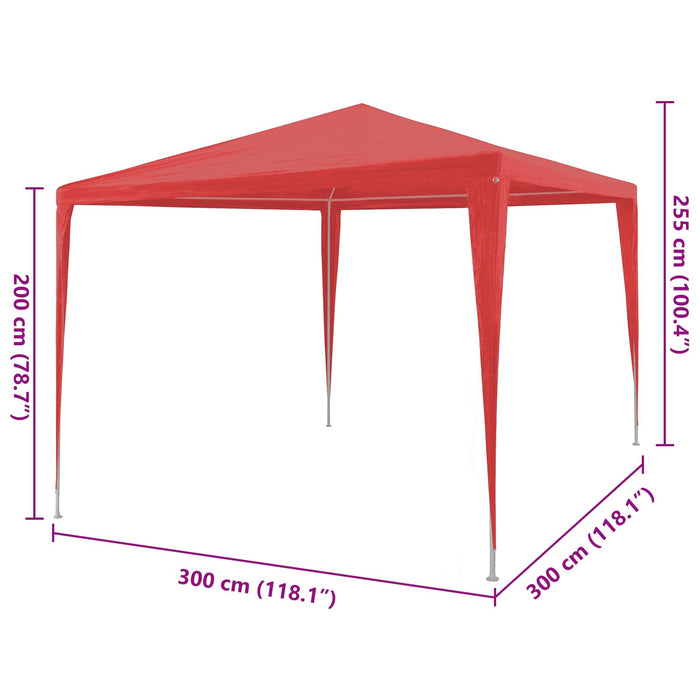 Cort pentru Petreceri Roșu 300 x 300 x 255 cm PE și oțel - WALTI WALTI