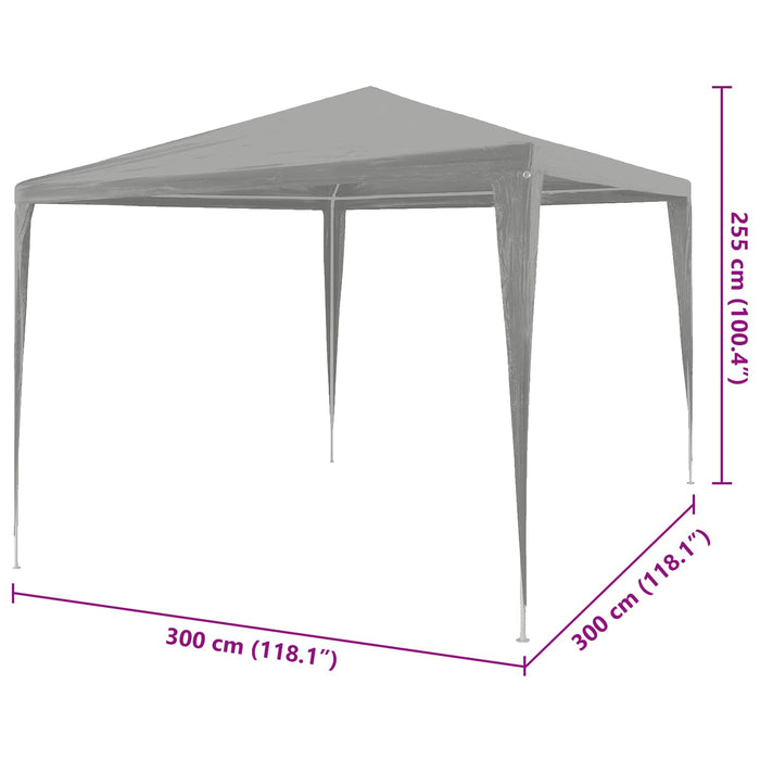 Cort pentru Petreceri Gri deschis 300 x 300 x 255 cm PE și oțel - WALTI WALTI