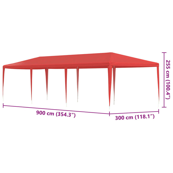Cort pentru Petreceri Roșu 900 x 300 x 255 cm PE și oțel - WALTI WALTI
