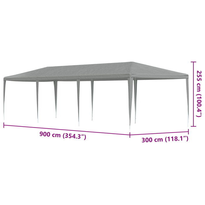 Cort pentru Petreceri Gri deschis 900 x 300 x 255 cm PE și oțel - WALTI WALTI