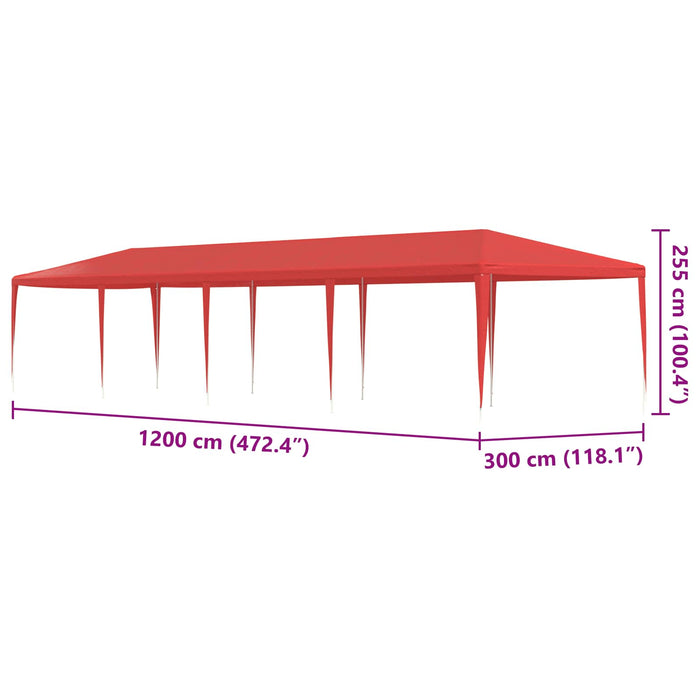 Cort pentru Petreceri Roșu 1200 x 300 x 255 cm PE și oțel - WALTI WALTI