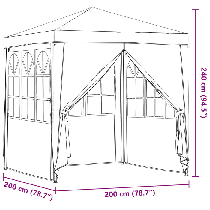 Cort pentru Petreceri Roșu 200 x 200 x 240 cm PE și oțel - WALTI WALTI