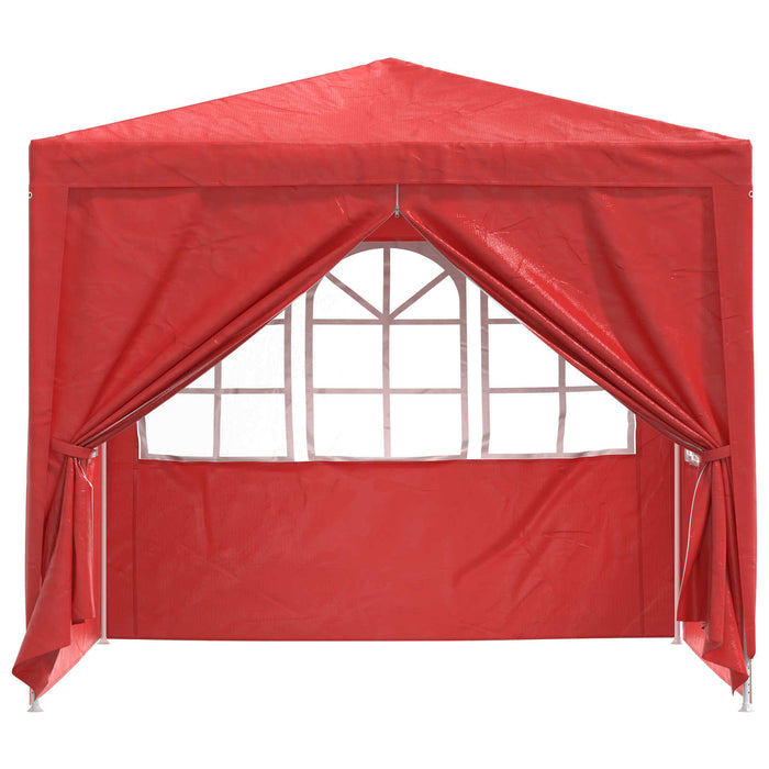 Cort pentru Petreceri Roșu 250 x 250 x 240 cm PE și oțel - WALTI WALTI