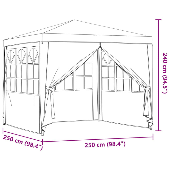 Cort pentru Petreceri Gri deschis 250 x 250 x 240 cm PE și oțel - WALTI WALTI