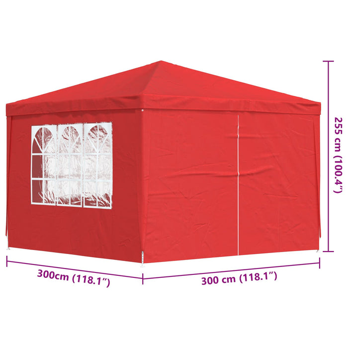 Cort pentru Petreceri 300 x 300 x 255 cm Roșu PE și oțel - WALTI WALTI