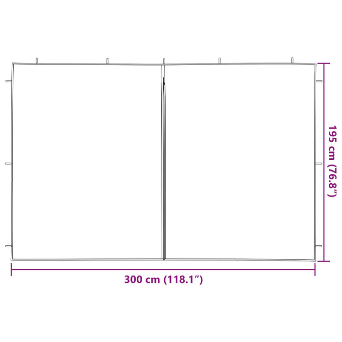 Perete lateral pentru cort de petrecere 2 pcs Roșu 300 x 195 cm - WALTI WALTI