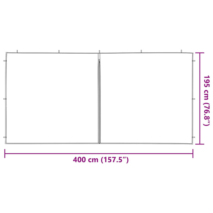Perete lateral pentru cort de petrecere 2 pcs Roșu 400 x 195 cm - WALTI WALTI