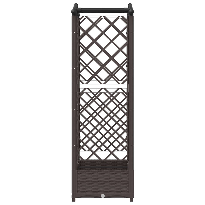 Pat Ridicat cu Trellis și Acoperiș Maro 124 x 40 x 125 cm PP WALTI