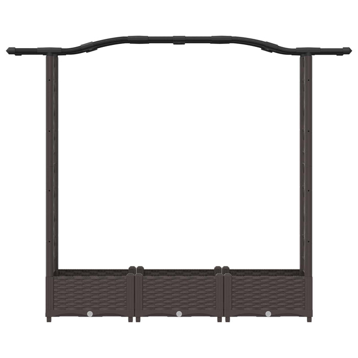 Pat Ridicat cu Trellis și Acoperiș Maro 169 x 40 x 125 cm PP WALTI