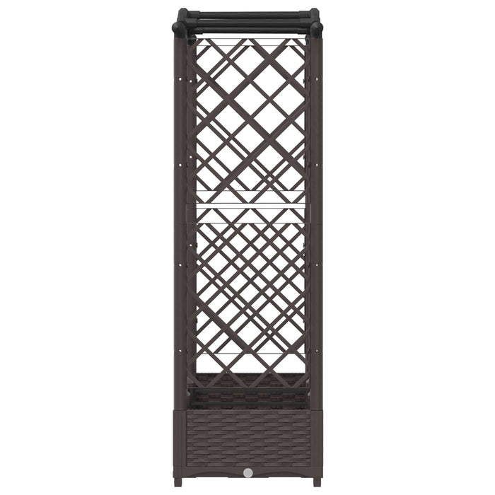 Pat Ridicat cu Trellis și Acoperiș Maro 169 x 40 x 125 cm PP WALTI