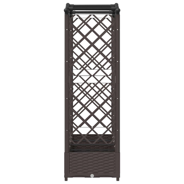 Pat Ridicat cu Trellis și Acoperiș Maro 207 x 40 x 126 cm PP WALTI