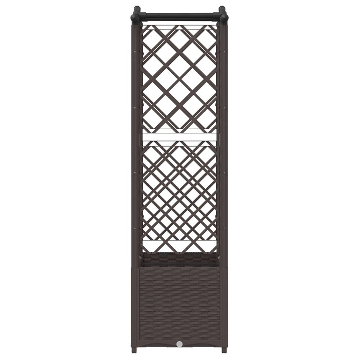Pat Ridicat cu Trellis și Acoperiș Maro 125 x 40 x 138 cm PP WALTI