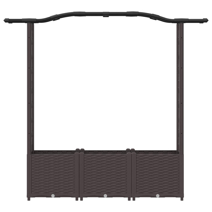Pat Ridicat cu Trellis și Acoperiș Maro 164 x 40 x 142 cm PP WALTI