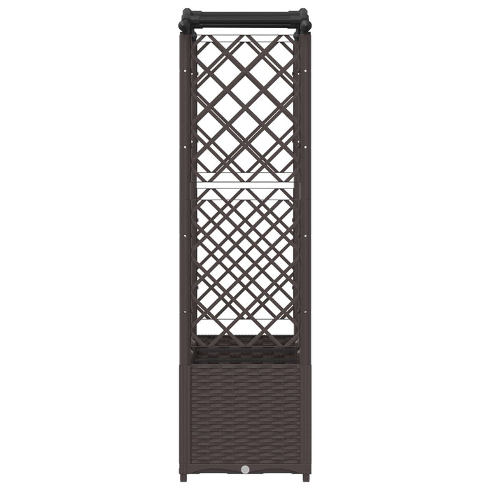 Pat Ridicat cu Trellis și Acoperiș Maro 164 x 40 x 142 cm PP WALTI
