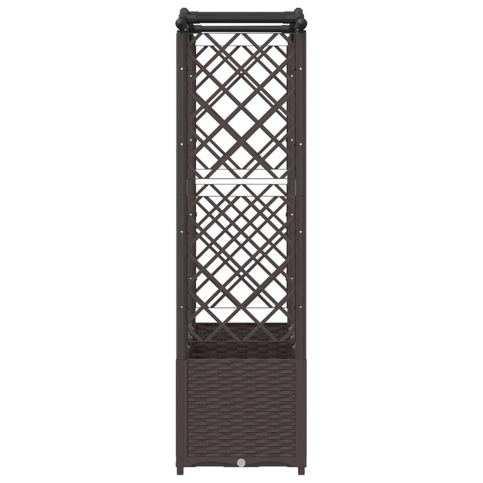 Pat Ridicat cu Trellis și Acoperiș Maro 204 x 40 x 141 cm PP WALTI